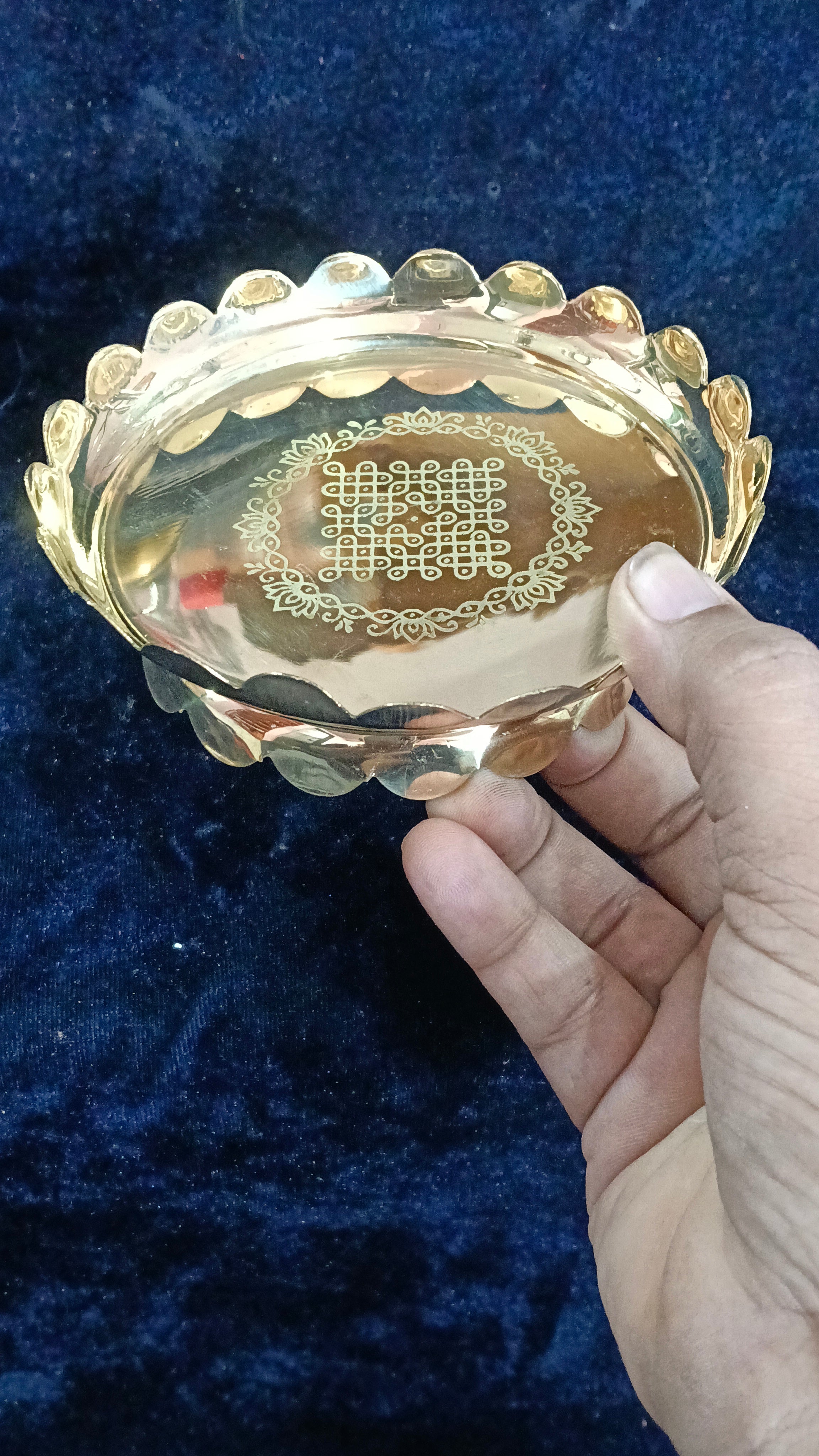 Pure Brass lotus stand kamal dish
