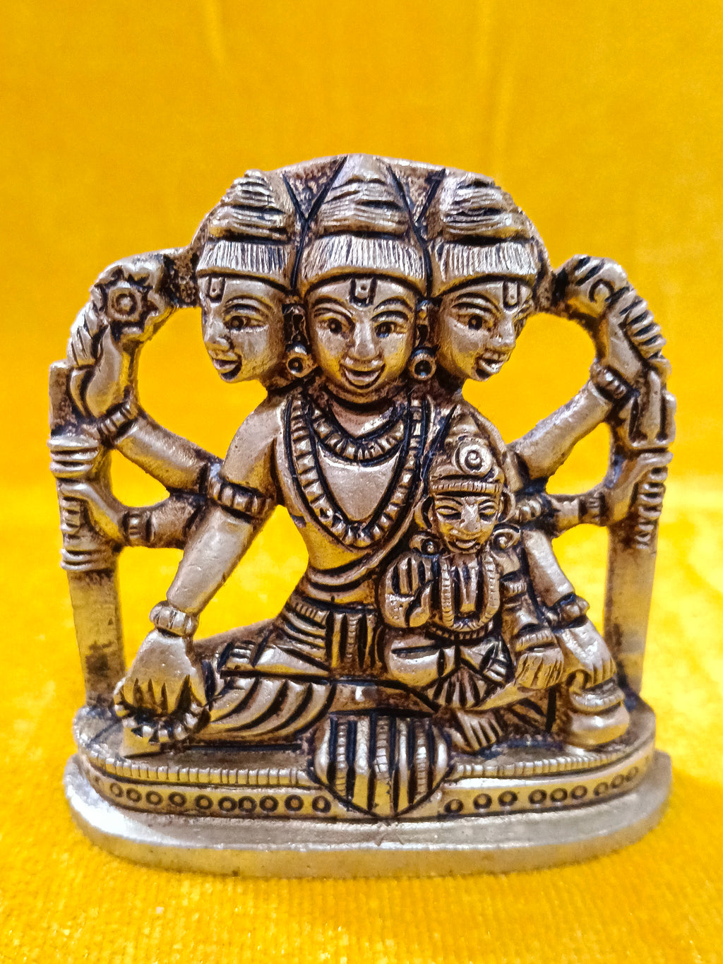 Dattatreya Anagha Lakshmi Idol in Antique Brass (3 inches)