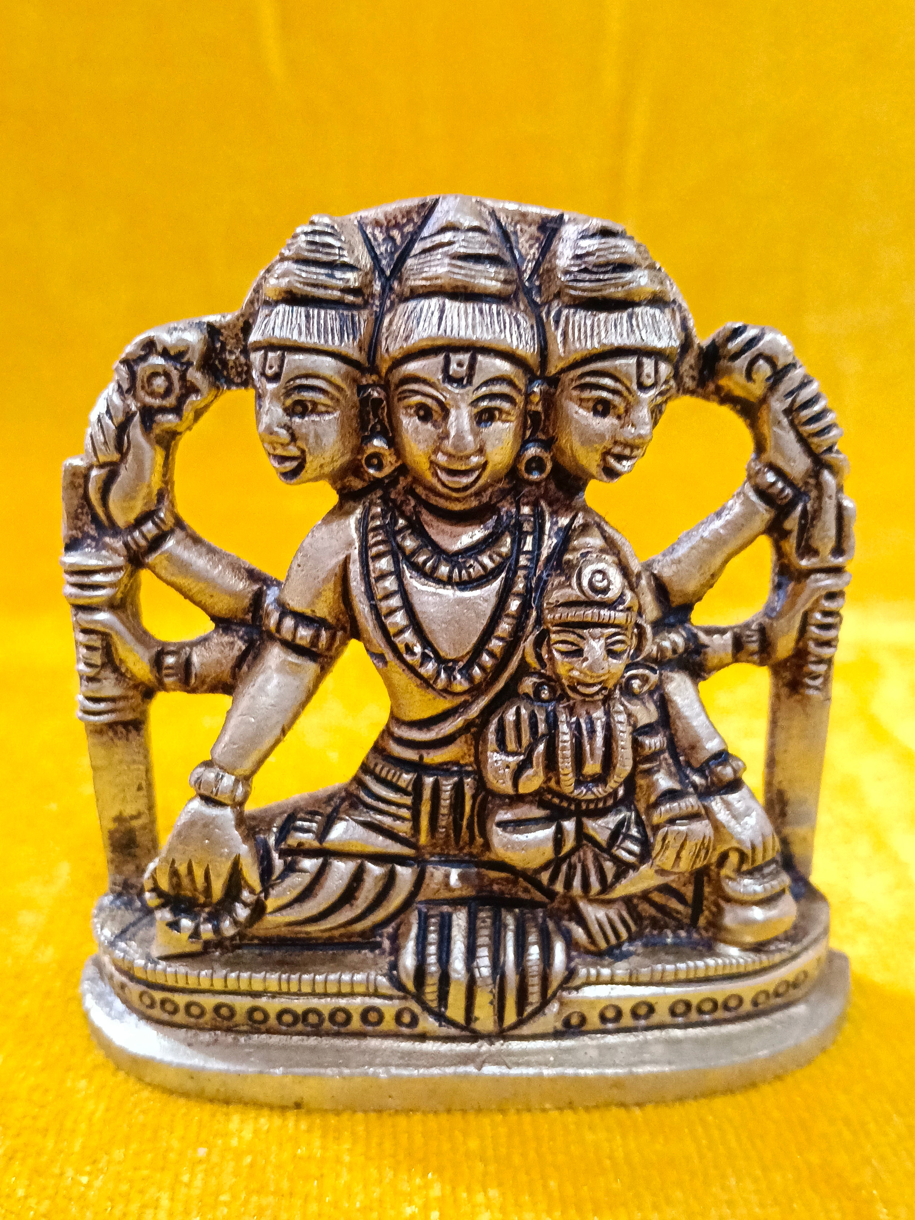Dattatreya Anagha Lakshmi Idol in Antique Brass (3 inches)
