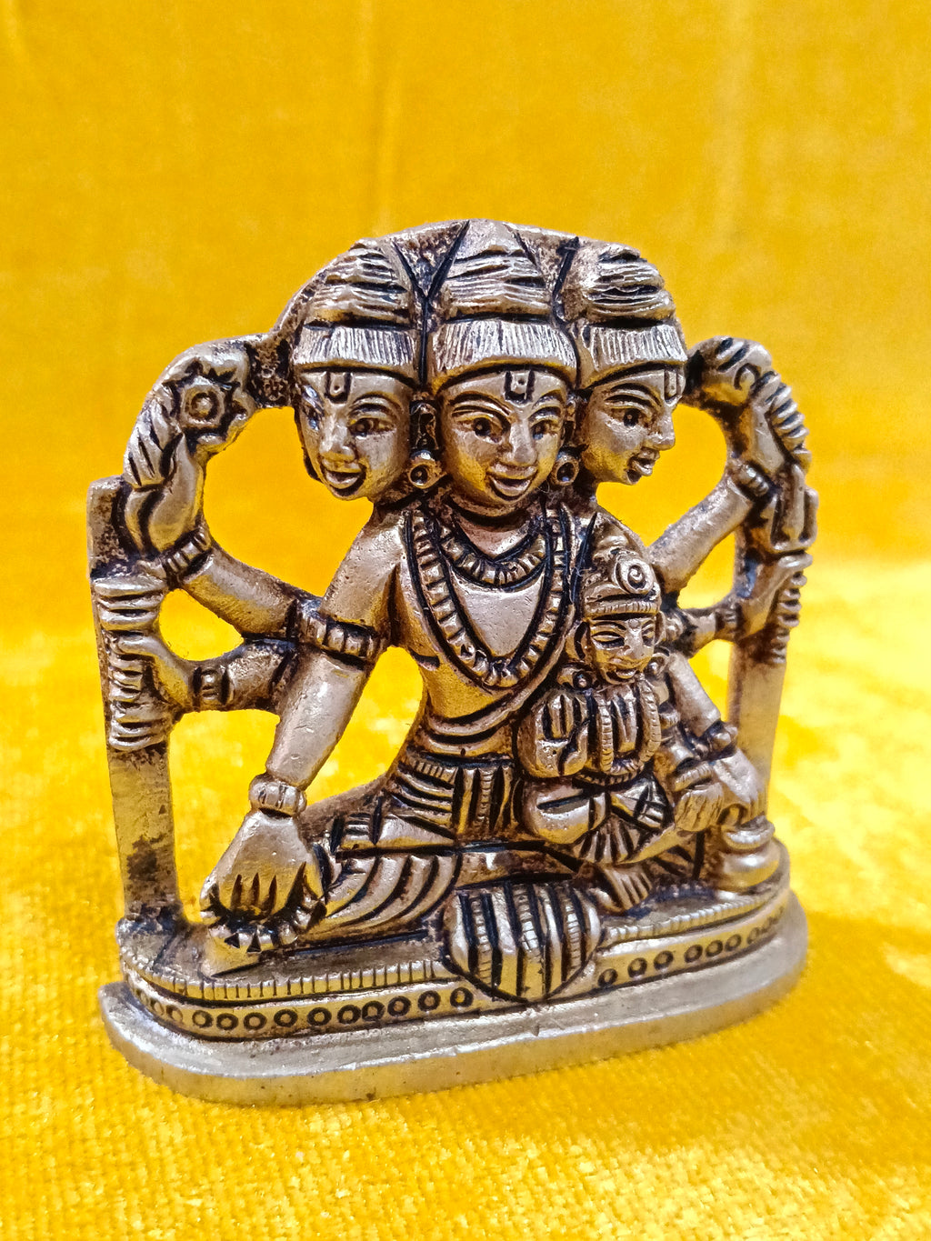 Dattatreya Anagha Lakshmi Idol in Antique Brass (3 inches)