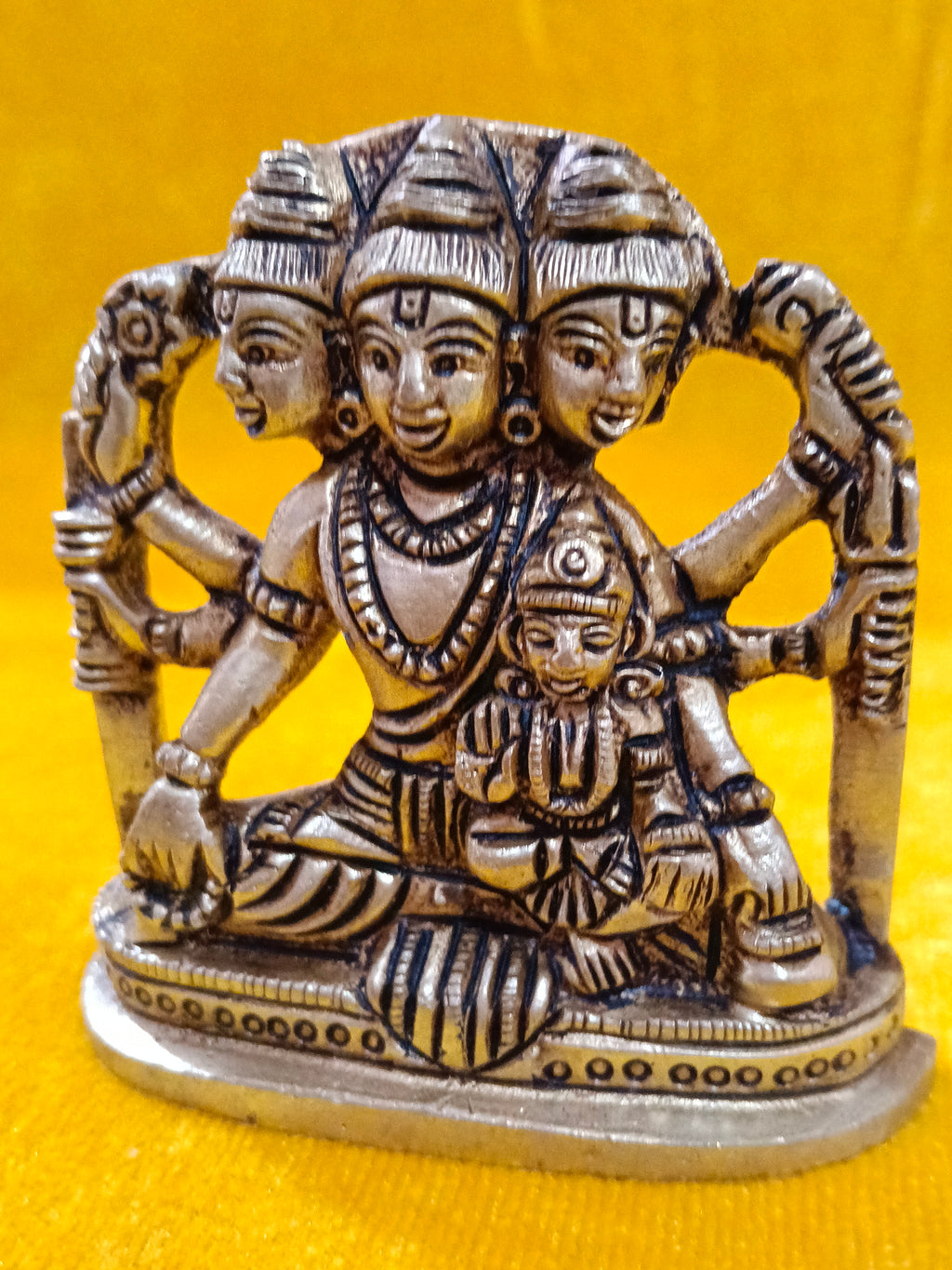 Dattatreya Anagha Lakshmi Idol in Antique Brass (3 inches)