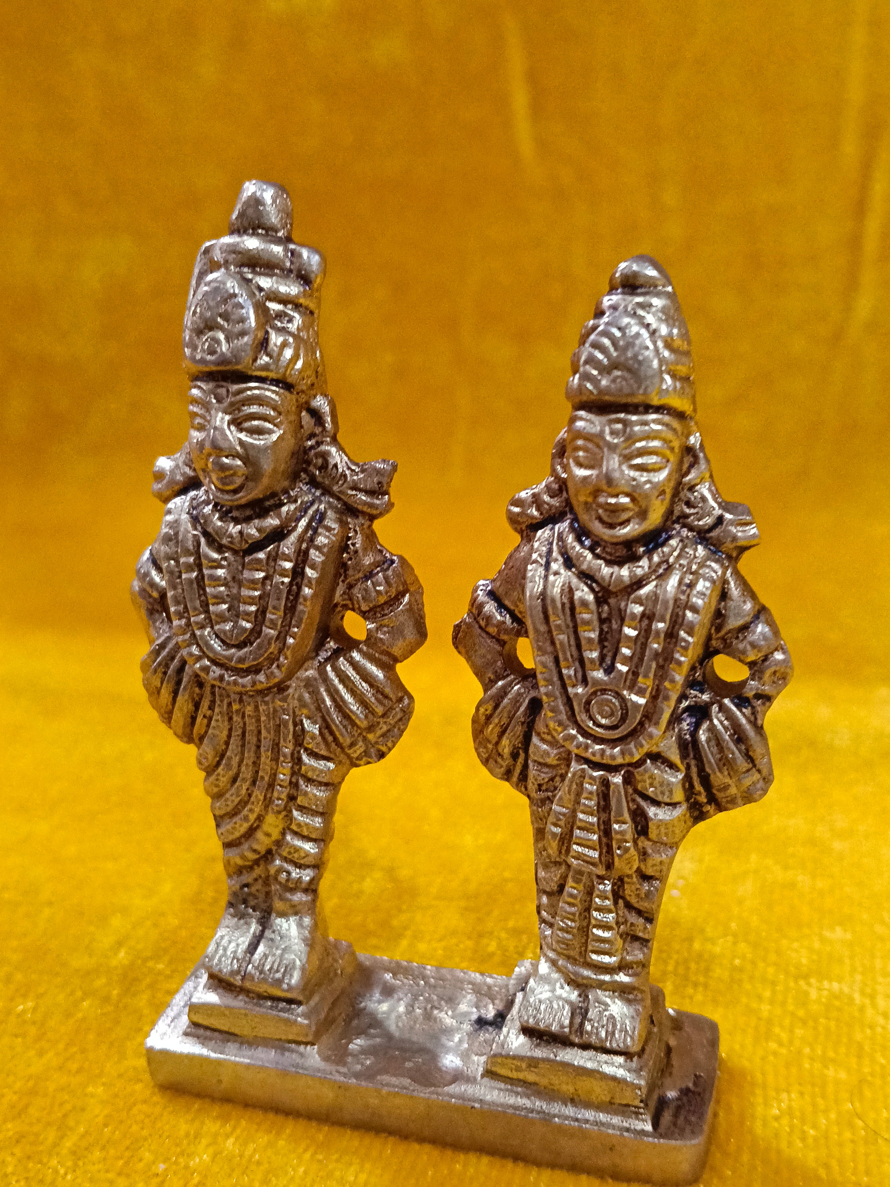 Pure Brass Vitthal Rukmini Idol Set (3inch)