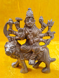 Pure Brass Durga Mata Idol On Lion (Singhwahini Sherawali Mata 3 inch)
