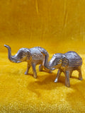Pure Brass Gajalakshmi Elephant Pair With Trunk Up For Vastu
