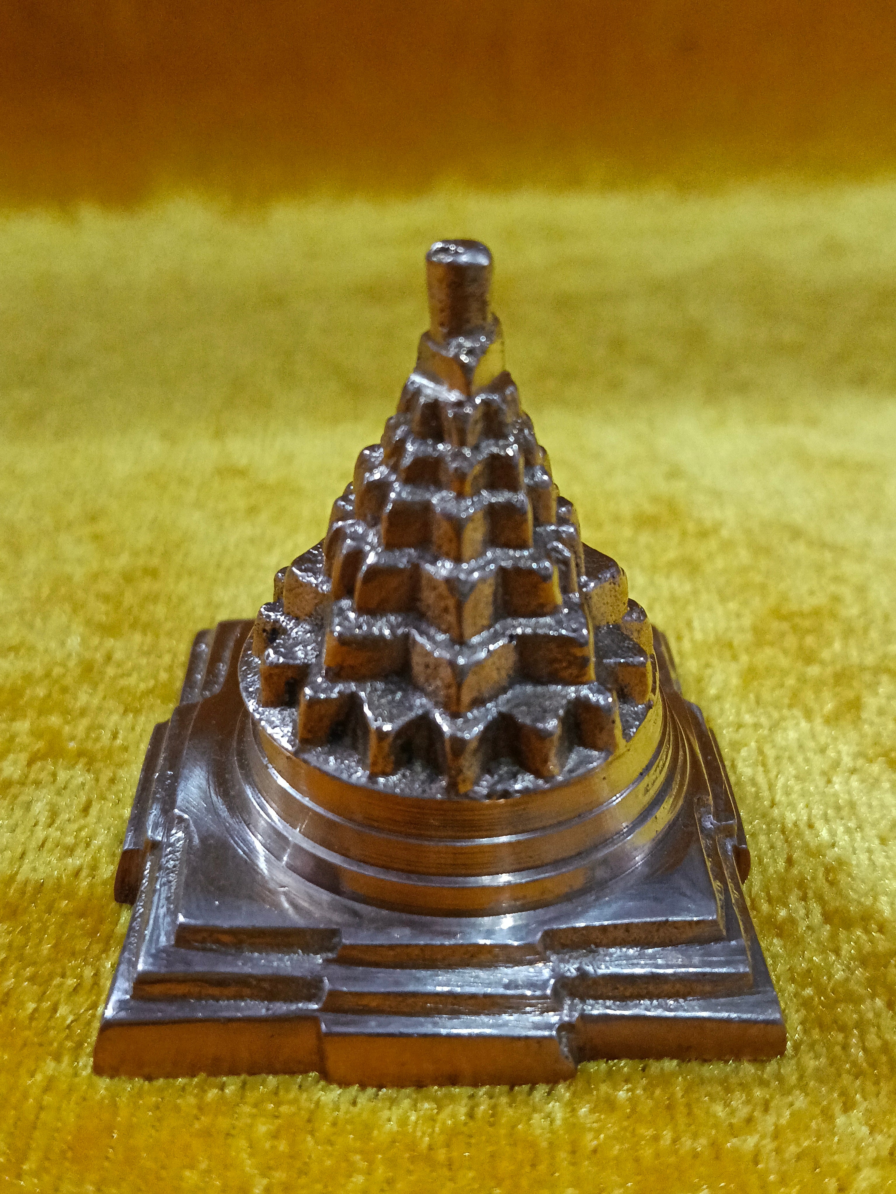 Pure Brass Mahameru Shri Yantra (2inch)